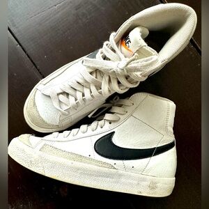 Nike White and Black High-Top Sneakers